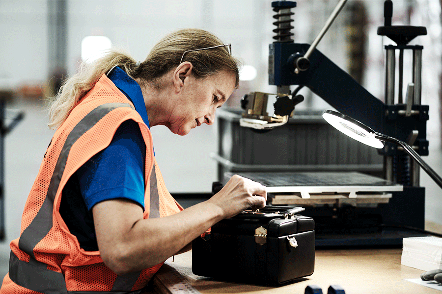 CPG supply chain worker assembling product